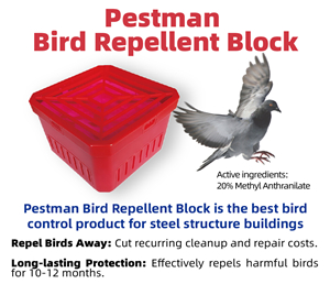 Pestman Bird Repellent Block- Global Delivery to Your Door – The best bird control solution for Steel structures buildings, Steel beams, Hangars, Transmission towers, Substations, Solar panels